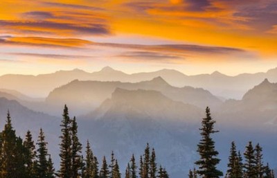 Wandbild: Wunderschöner Berggipfel in der North Cascade Range, Washington, [...]