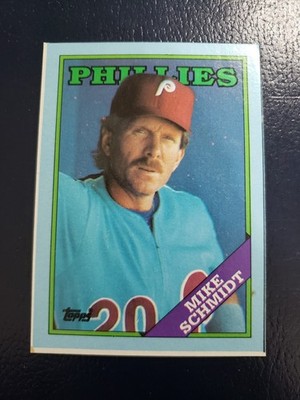Mike Schmidt Philadelphia Phillies 1988 Topps Box Bottom with White Border