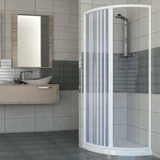 BOX DOCCIA 90x90 CABINA ANGOLARE TONDO SEMICIRCOLARE A SOFFIETTO PVC 14 COLORI