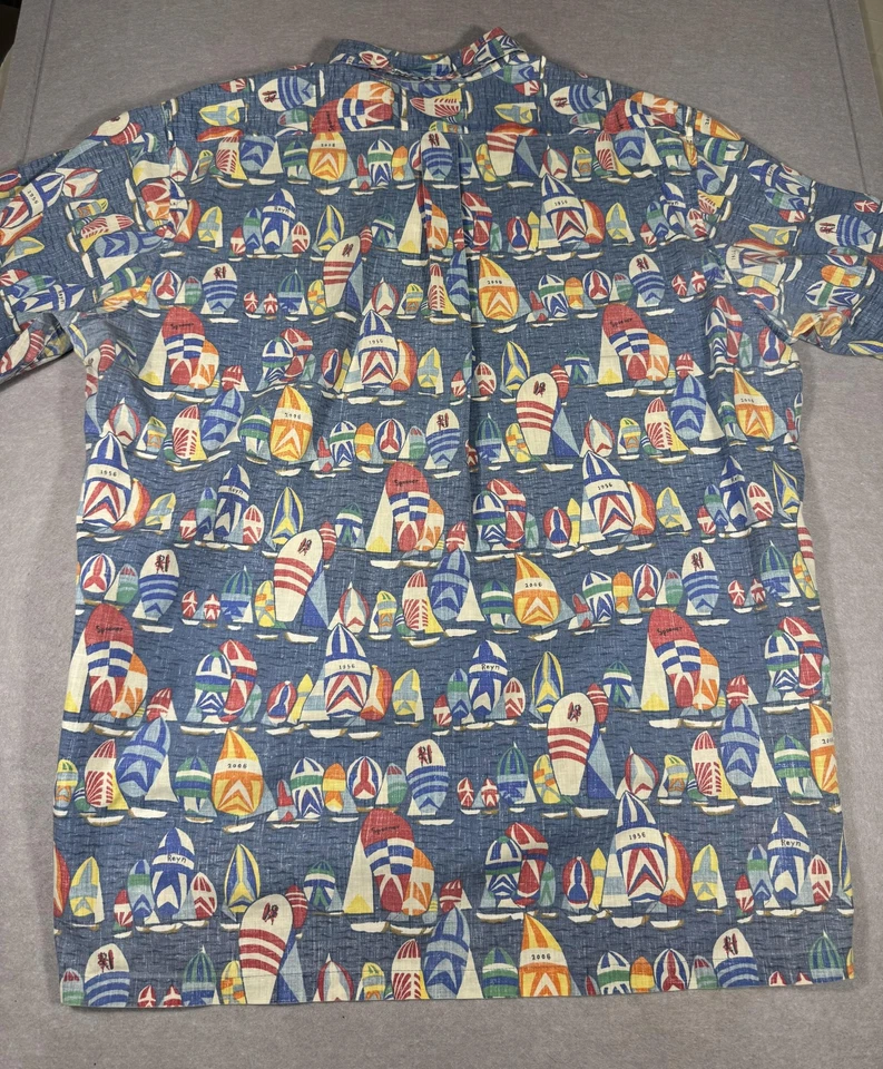 Reyn Spooner Shirt Mens 2XL Blue Golden Anniversary Limited Issue Hawaiian - Image 4 of 4