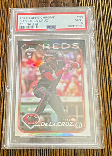 Topps 2024 Chrome Elly De La Cruz Refractor Rookie #44 Cincinnati Reds PSA 9