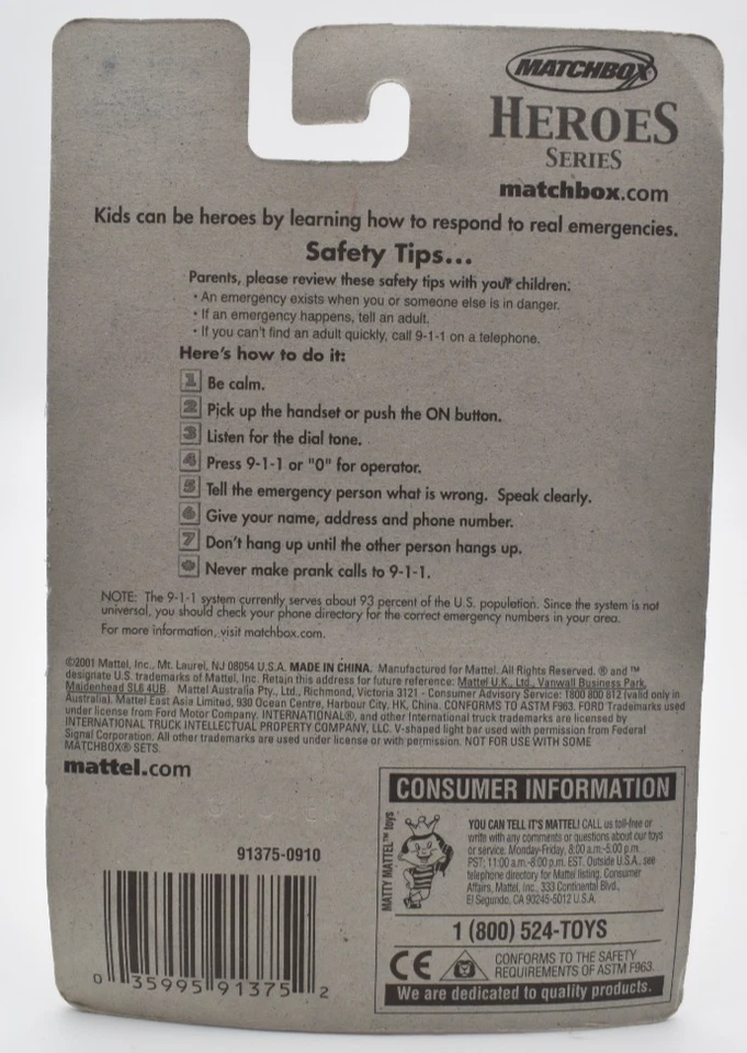 Matchbox Superfast Heroes Series USA veicolo ambulanza. Blister - Immagine 2 di 2