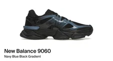 NEW BALANCE Men US 10 BLACK BLUE  NAVY  Leather & Mesh NEW NO BOX U9060IDW