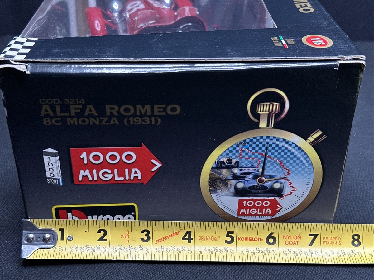 Burago 3214 1/18 Scale Red Alfa Romeo 8C Monza 1931 #93 1000