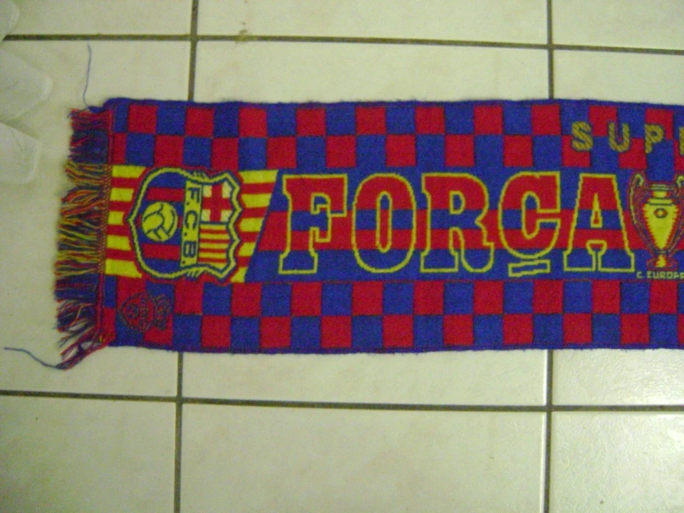 ECHARPE scarf foot football FC Barcelone Forca Barca Super Campions - Photo 4/4