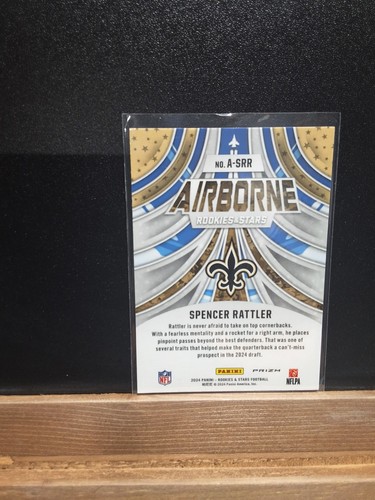 2024 Rookies And Stars RC Airborne Red Plaid prizm Spencer Rattler Saints #A-SRR - Picture 2 of 2