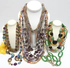 VINTAGE TO NOW FASHION COSTUME JEWELRY NECKLACE LOT, ASSORTED TYPES & MATERIALS