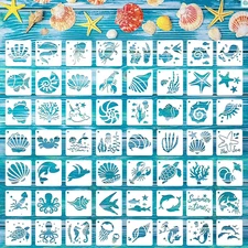 Stencils for Painting56 Pack Sea Ocean Creatures Stencils Sea Animal DIY Pat...