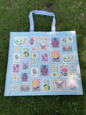 Reuseable Tote Shopping Bag Floral Colorful Nature Stamps Pastel TJ Maxx