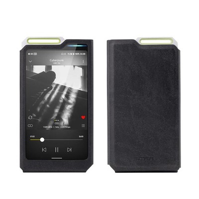 Case for HiBy R4, Handmade Artificial PU Leather Cover for hibyr4 (Black)