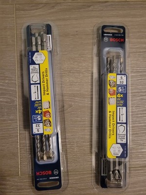 Bosch 5/32''  LBHX0025 Hammer Drill Bit 5-pc.   6 '' LONG Set Of 2 New