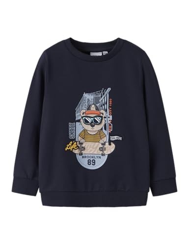 Name IT Sweatshirt Nmmlen Ls Unb Box, GrößE M, Blau, Baumwolle-image