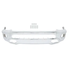 Steel Front Bumper Face Bar For RAM 1500 2019-24 Split Chrome W/ Fog Light Holes