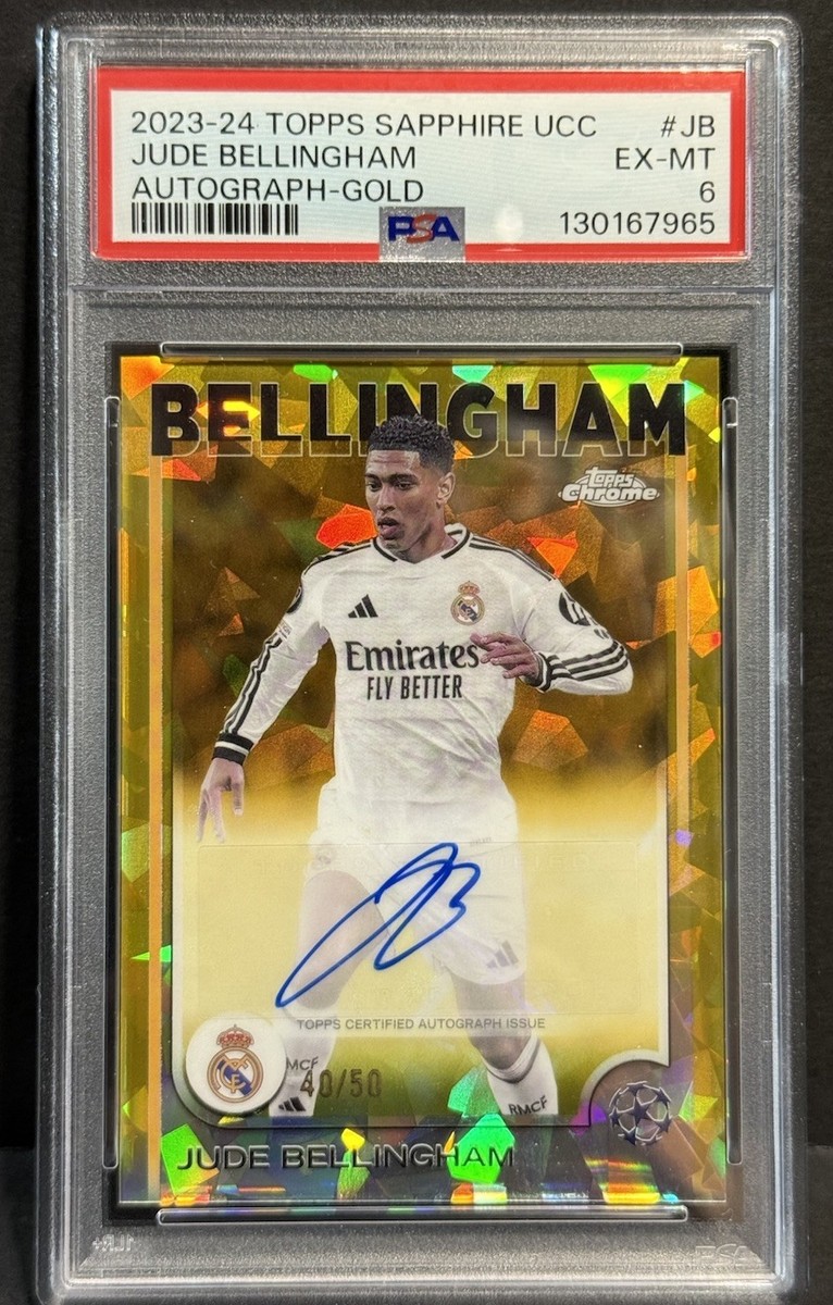 2023-24 Topps Chrome Sapphire UCC Jude Bellingham Auto Gold