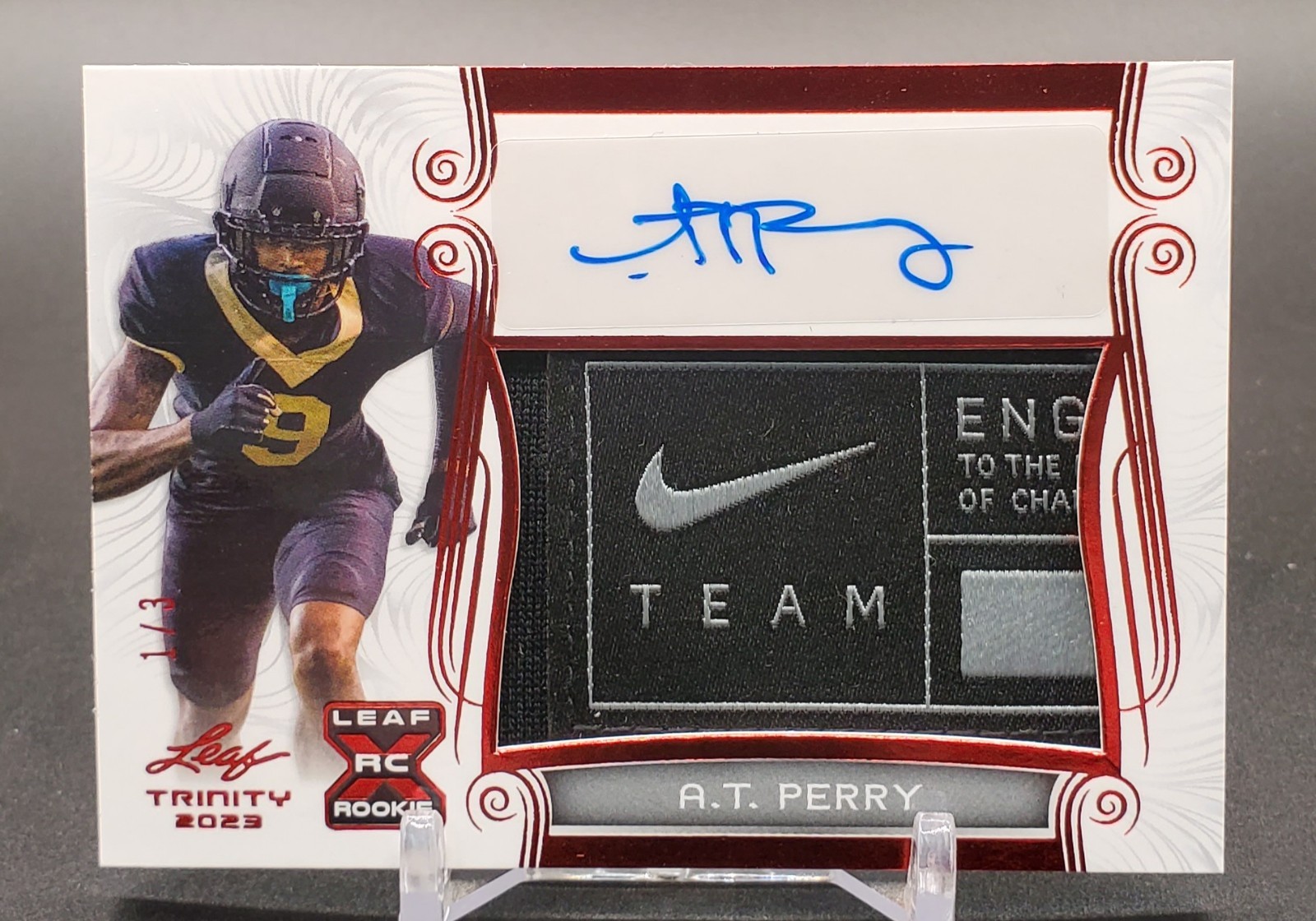 💥2023 LEAF RPA ROOKIE PATCH AUTO /3  LAUNDRY TAG NIKE SWOOSH A.T. PERRY 