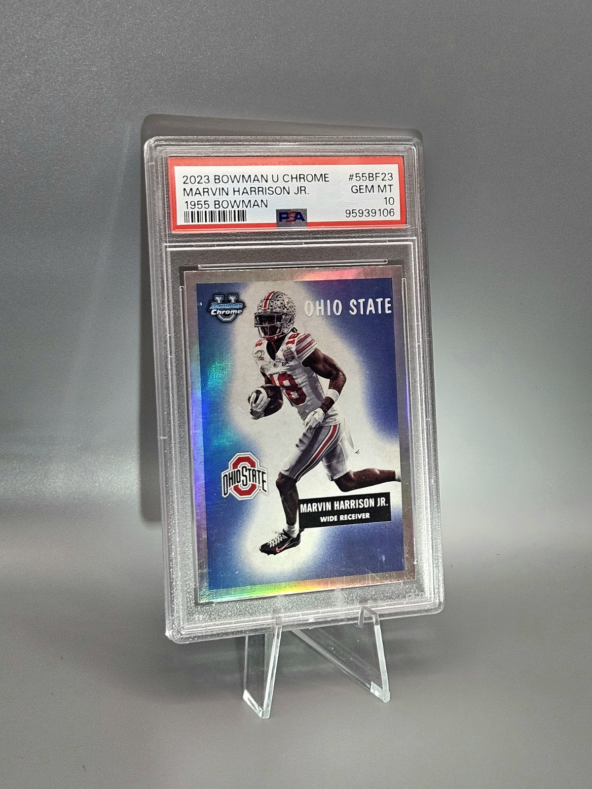 PSA 10 GEM (RC) Marvin Harrison Jr 1955 Bowman Football Chrome 2023 Bowman U 🔥  view 2
