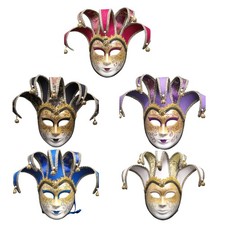 Full Face Venetian Mask Jester Mask Carnival Costume Cosplay Dress Up Accessory
