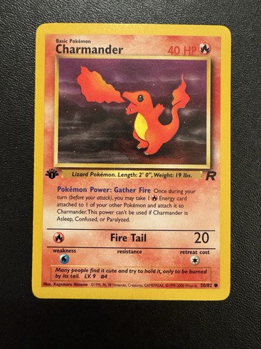 Pokémon TCG Team Rocket 1st Edition Charmander 50/82 LP