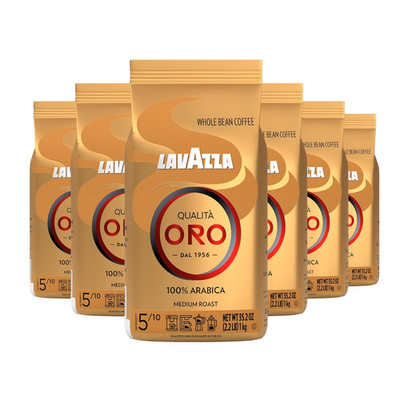 Qualità Oro Whole Bean Coffee, Medium Roast, 6-Pack, 2.2 lbs Each