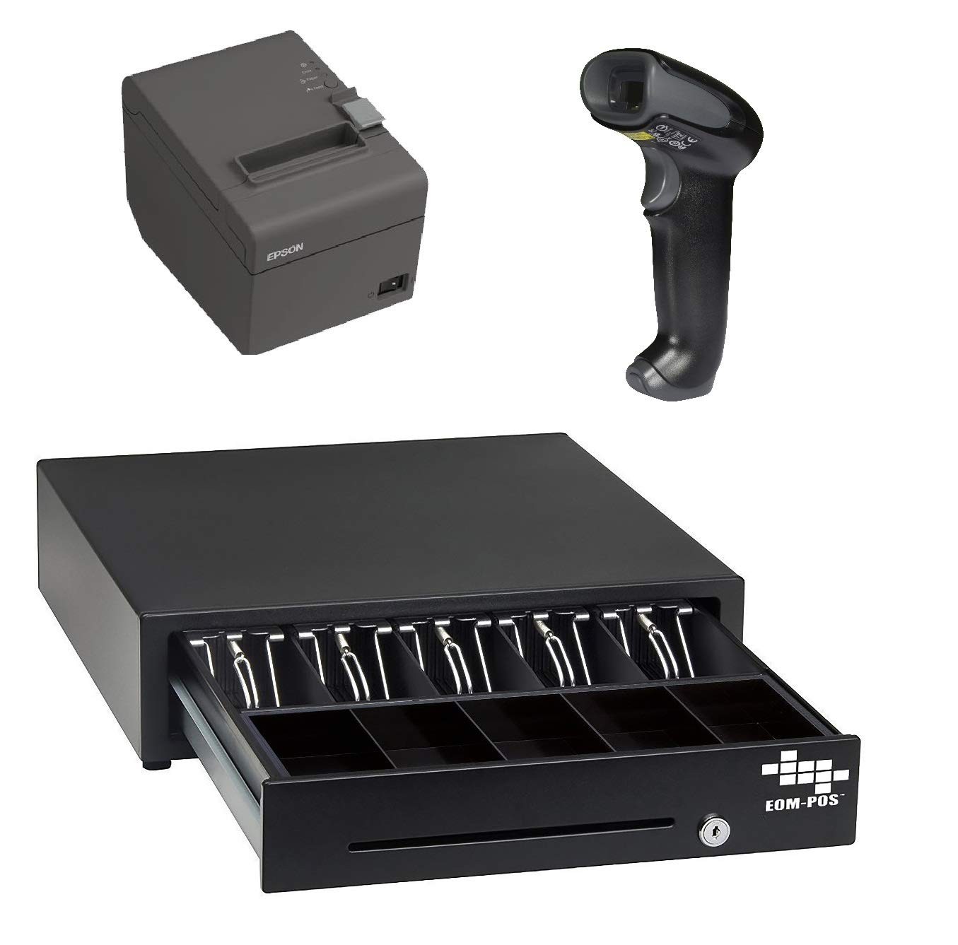 POS Hardware Bundle for Square - Cash Drawer, Thermal Receipt Printer, Barcod...
