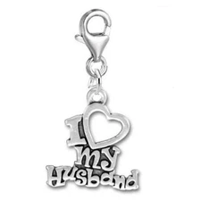 Clip on I Love My Husband Dangle Pendant for European Clip on Charm Jewelry w/ L