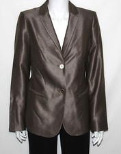 NEW Calvin Klein Size 8 Two Button Blazer w/ Pleating Detail OATMEAL