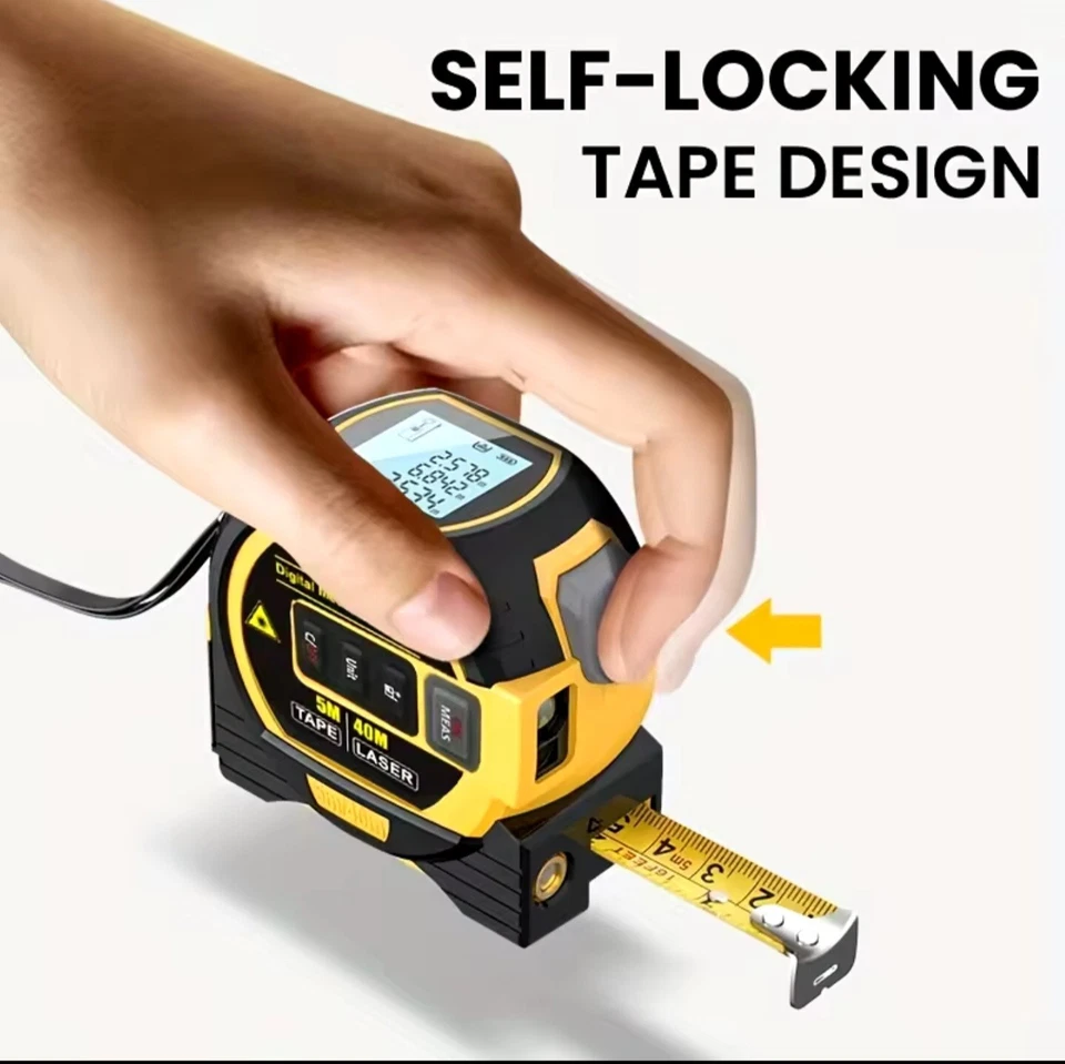 3in1 Digital Laser Tape Tool Measure High Precision Rangefinder Steel Distance  - Image 3 of 4