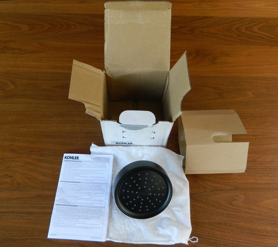Kohler K-939 Purist Duschkopf, Leuchtendes Titan - Mit Katalyst Luftinduktion, 48 Düsen, 7,5 L/min Durchfluss