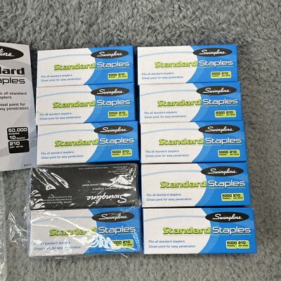 Swingline Staples, 10 Pack Standard Staples for Desktop Staplers 1/4'' 5000 Total