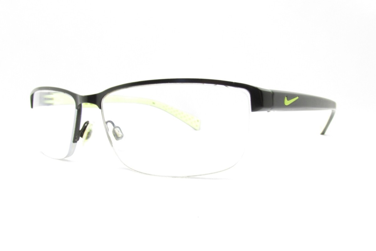 NIKE HALF RIM SPORTS WRAP 8098 METAL BLACK EYEGLASSES FRAMES