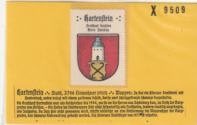 Reklamemarke Wappen von Hartenstein / Sachsen (W262)