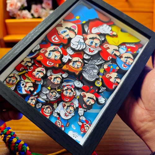 Infinite Super Mario Bros 3D Shadow Box Picture Display Frame Art Deco World Hot - Picture 3 of 8