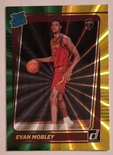 2021-22 Donruss Evan Mobley Rated Rookie Green & Yellow Laser Holo Cavaliers 