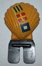 Vintage Shell Gasoline and Oil Clamshell License Plate Topper Sign