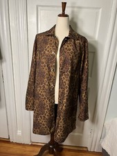 Animal print trenchcoat women  s vintage reversible to black