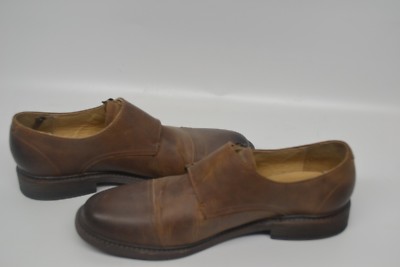 Men\'s Frye Double Monk Strap Shoes 9 Frye Mens James Double Monk Leather Oxford, SHOE BROWN SZ 9  main image 4