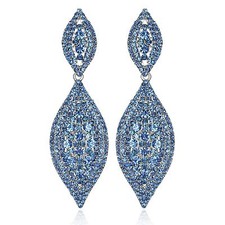 Sparkle Teal Austrian Crystal Rhinestone Chandelier Dangle Earring Prom E107t