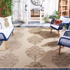 SAFAVIEH Outdoor CY2720-3001 Courtyard Natural / Brown Rug