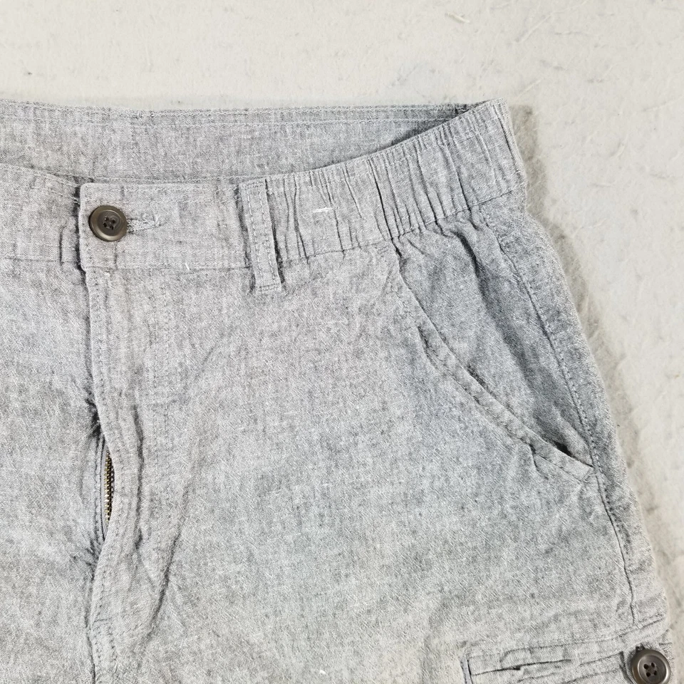 St John's Bay cargo hiking shorts men's 34x8 gray comfort waist linen blend - Image 3 of 4