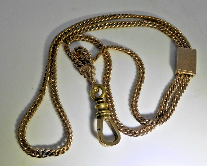 Antique Gold Filled Engraved Pocket Watch Slide Chain 19" eBay