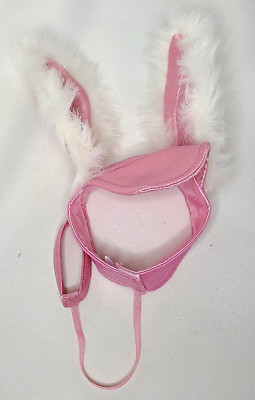Build A Bear Pink White Bunny Ears Hat Visor Easter Costume Head Wear