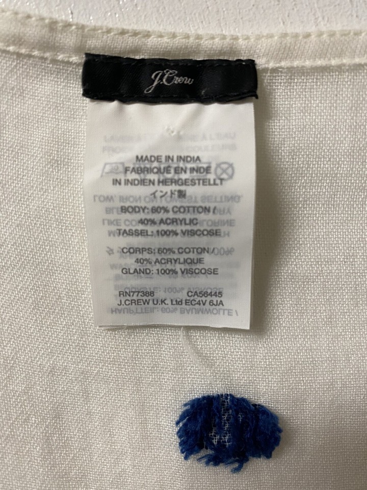 J.Crew Cover Up Womens Peach Jacquard Poncho Tassel Swimsuit One Size