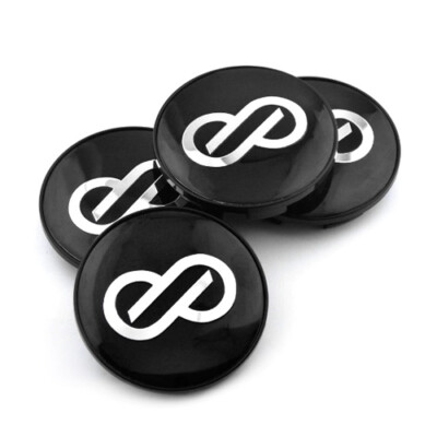 4x 68mm ENKEI Logo Nabendeckel Felgendeckel Schwarz für RS5 / RS6 / CDR9 / FD05