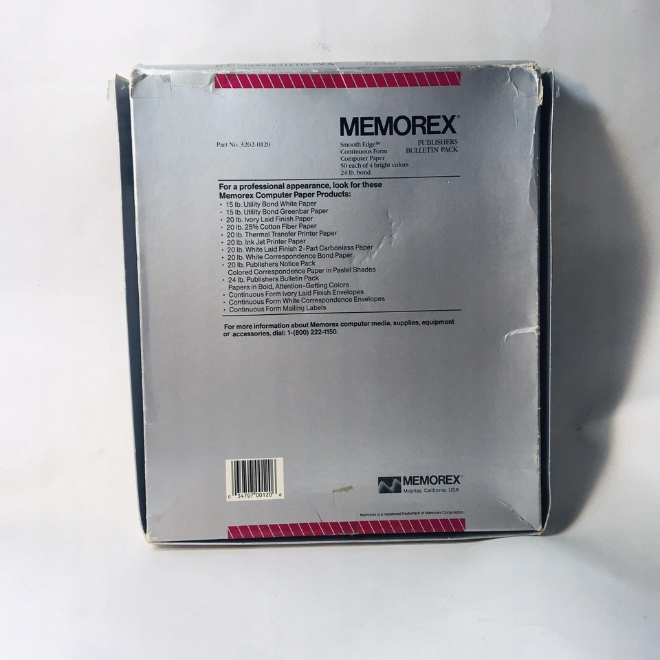 Memorex Publishers Bulletin Pack Continuous Form Computer Paper Dot Matrix Color - Image 2 of 4