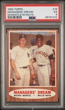 Mickey Mantle - Willie Mays - 1962 Topps Managers Dream #18 - HOF - PSA 5