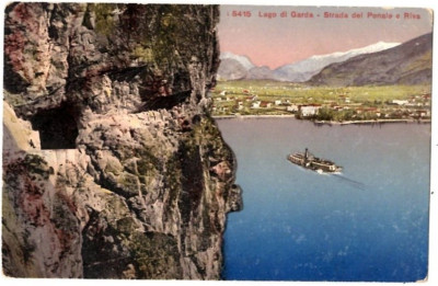 Postcard Lago di Garda Strada del Polande a Riva Italy