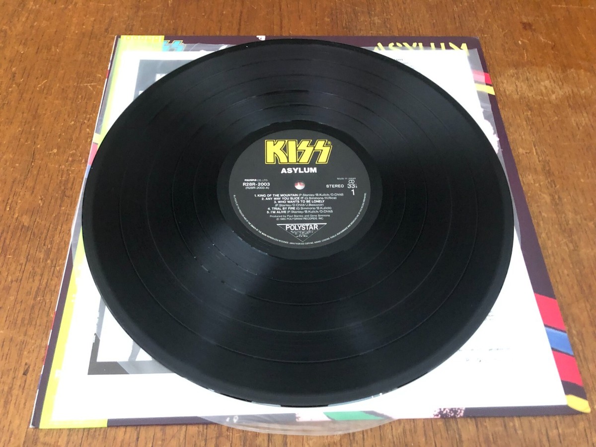 KISS Asylum LP+OBI Vinyl 1985 JAPAN 1st Press w/Iron-On Transfer