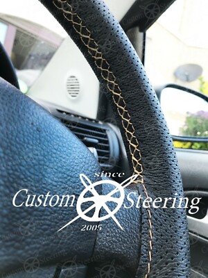 Custom Steering Ltd Creme Naht FORD TRANSIT CUSTOM 13+ Lenkrad Abdeckung
