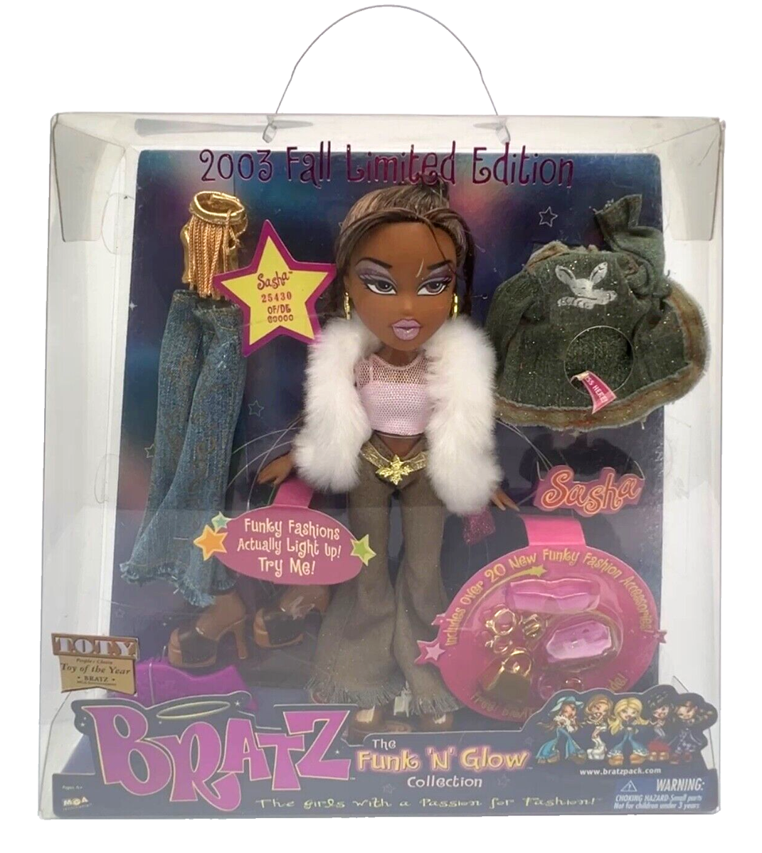 洋楽 Bombshell Signature Series 1998 G-Funk Bratz Funk N Glow Sasha Doll 2003 Fall Limited Edition NIB NRFB