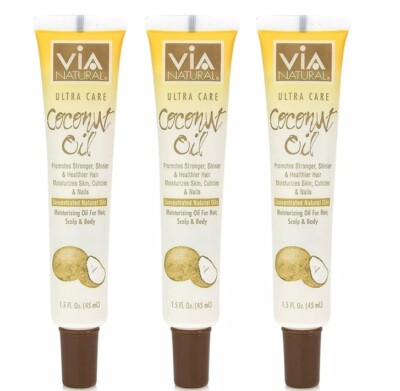 [3 Pack] Via Natural Ultra Care Coconut Oil Concentrated Natural Oil 1.5 oz